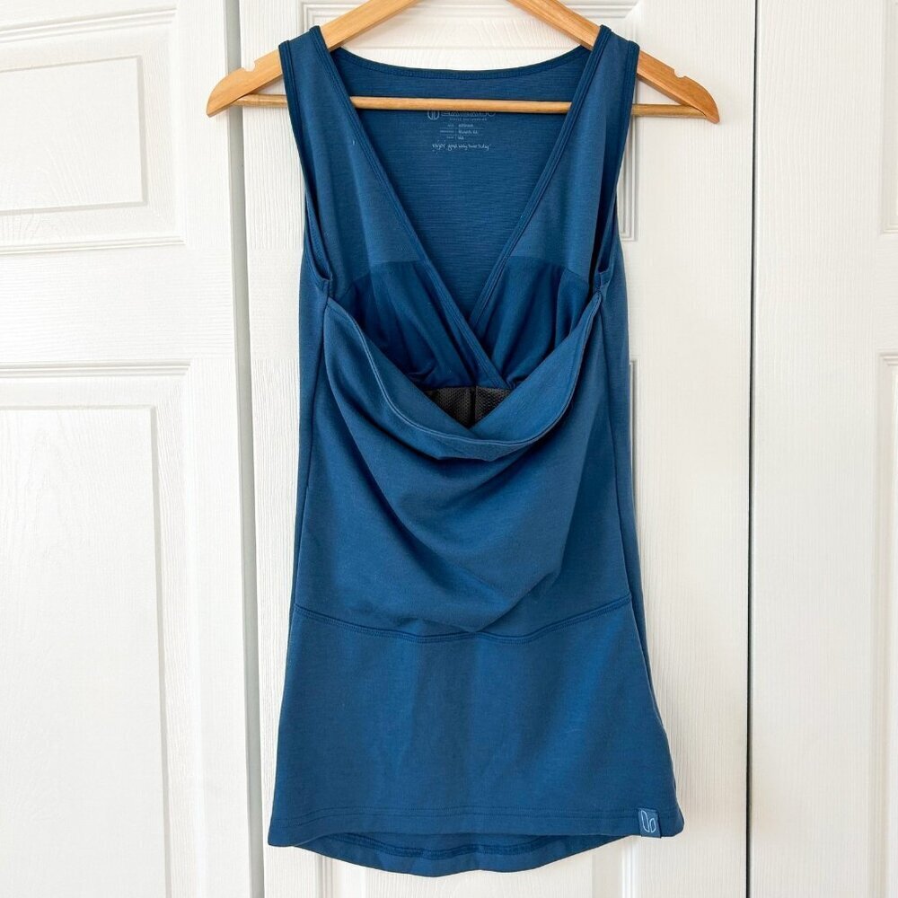 Lalabu Soothe Shirt Babywearing Tank Top Blue Womens Medium EUC